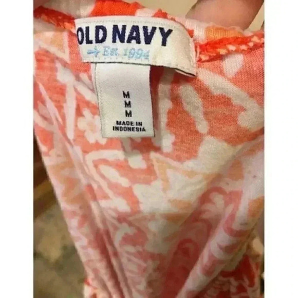 Old navy top size medium orange white floral tie - Picture 8 of 9